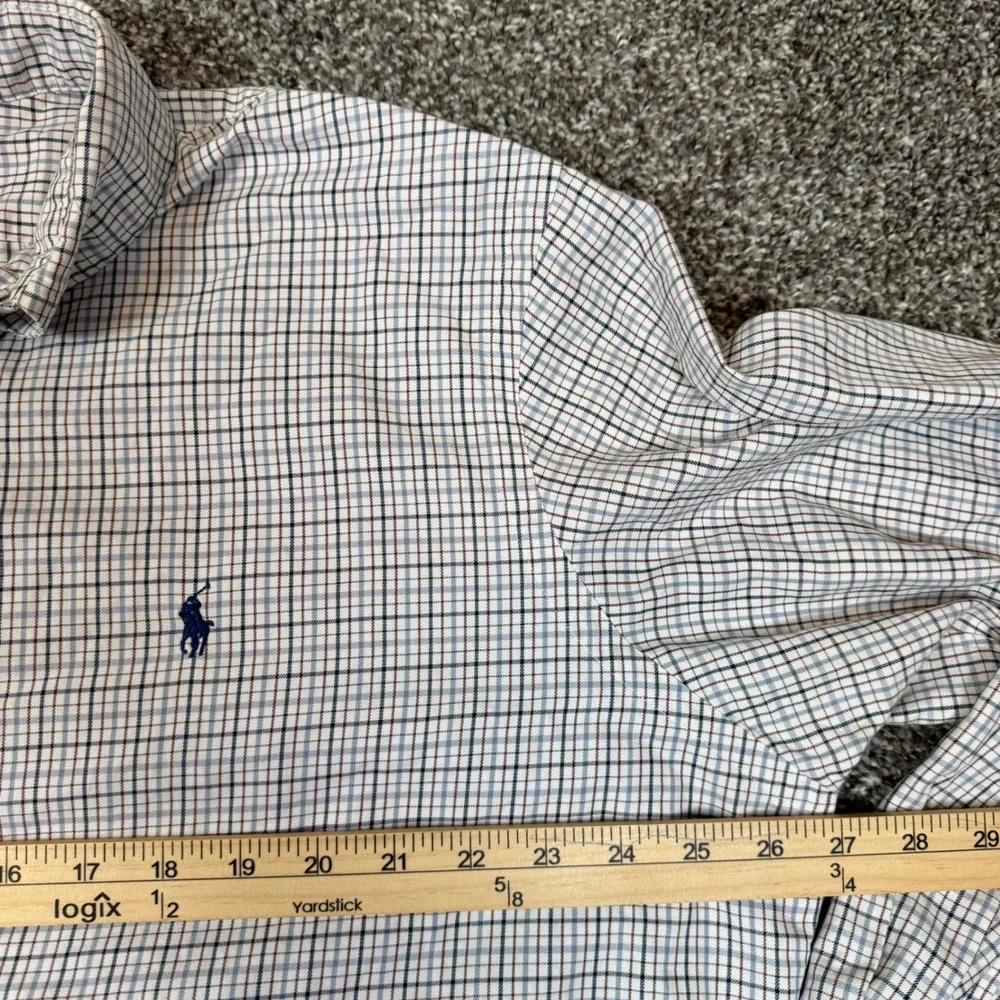 Ralph Lauren Mens‎ XXL Custom Fit Multicolor Plaid Button Down Shirt Cotton